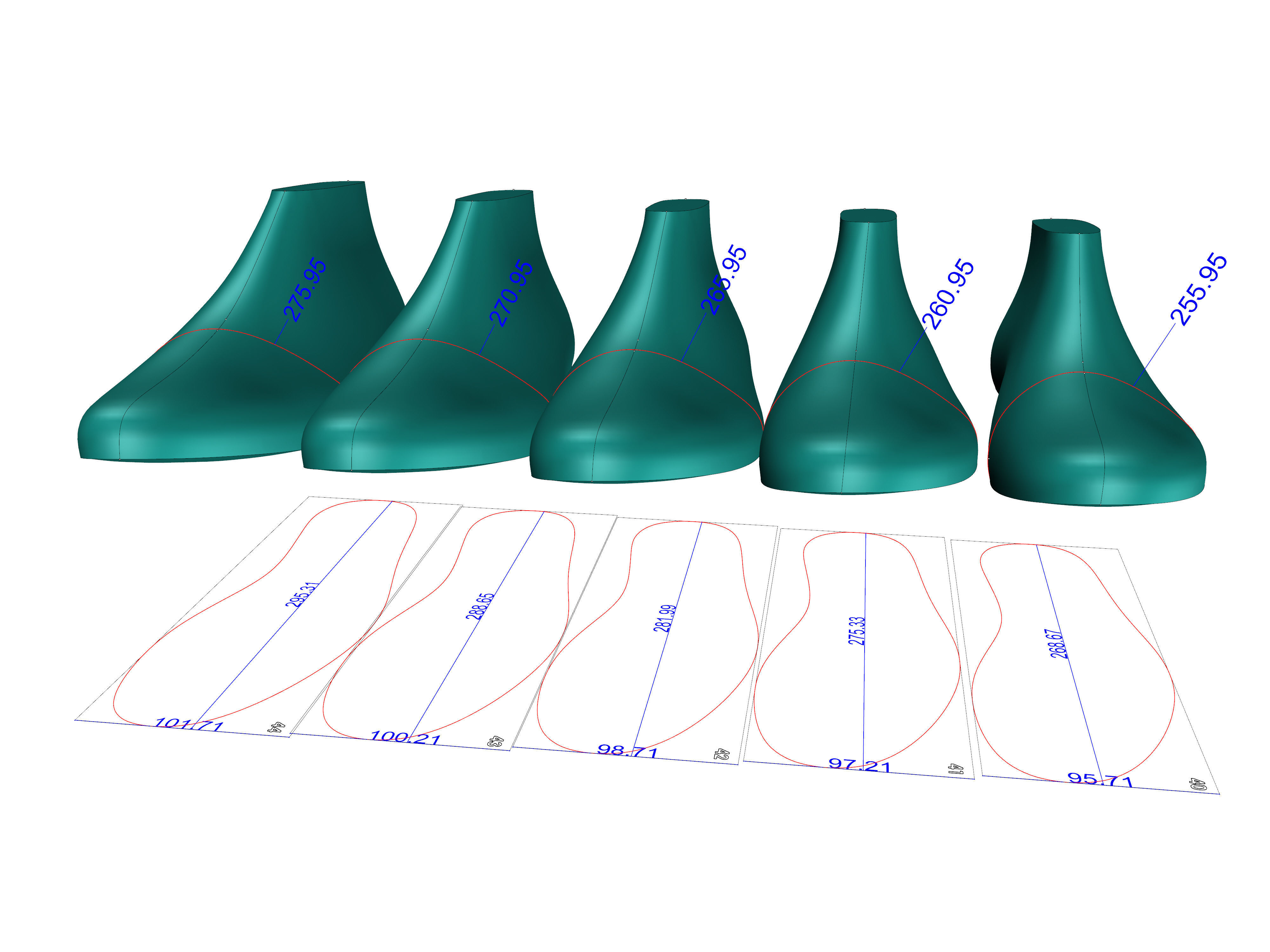 AIR MAX 1 Shoes Last 5 sizes 3D print model_8