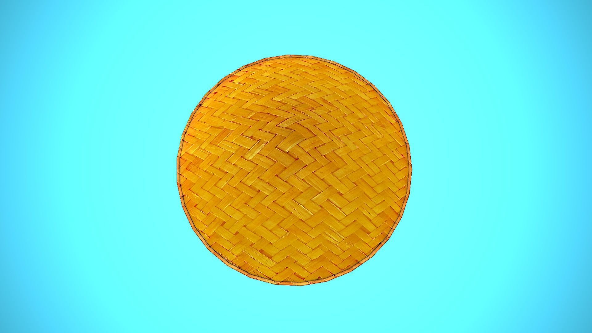 ASIAN HAT CARTOON STYLIZED Low-poly 3D model_11