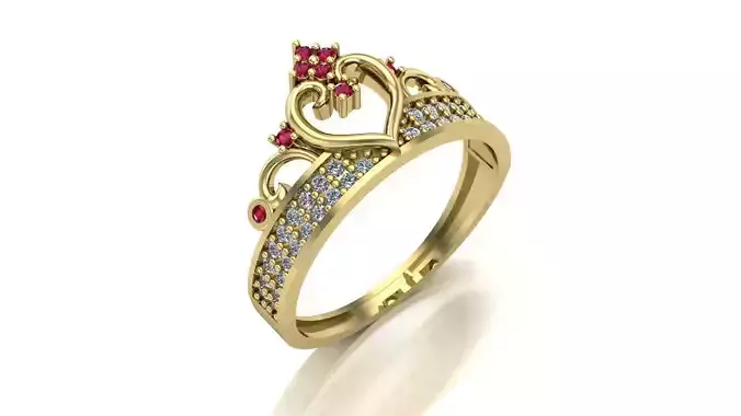 Crown Ring 3D print model