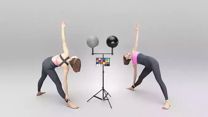 Young woman doing sport exercises 425