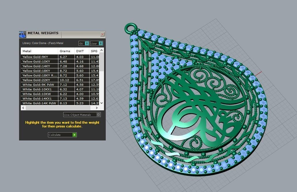Bismillah pendant 3D print model_4