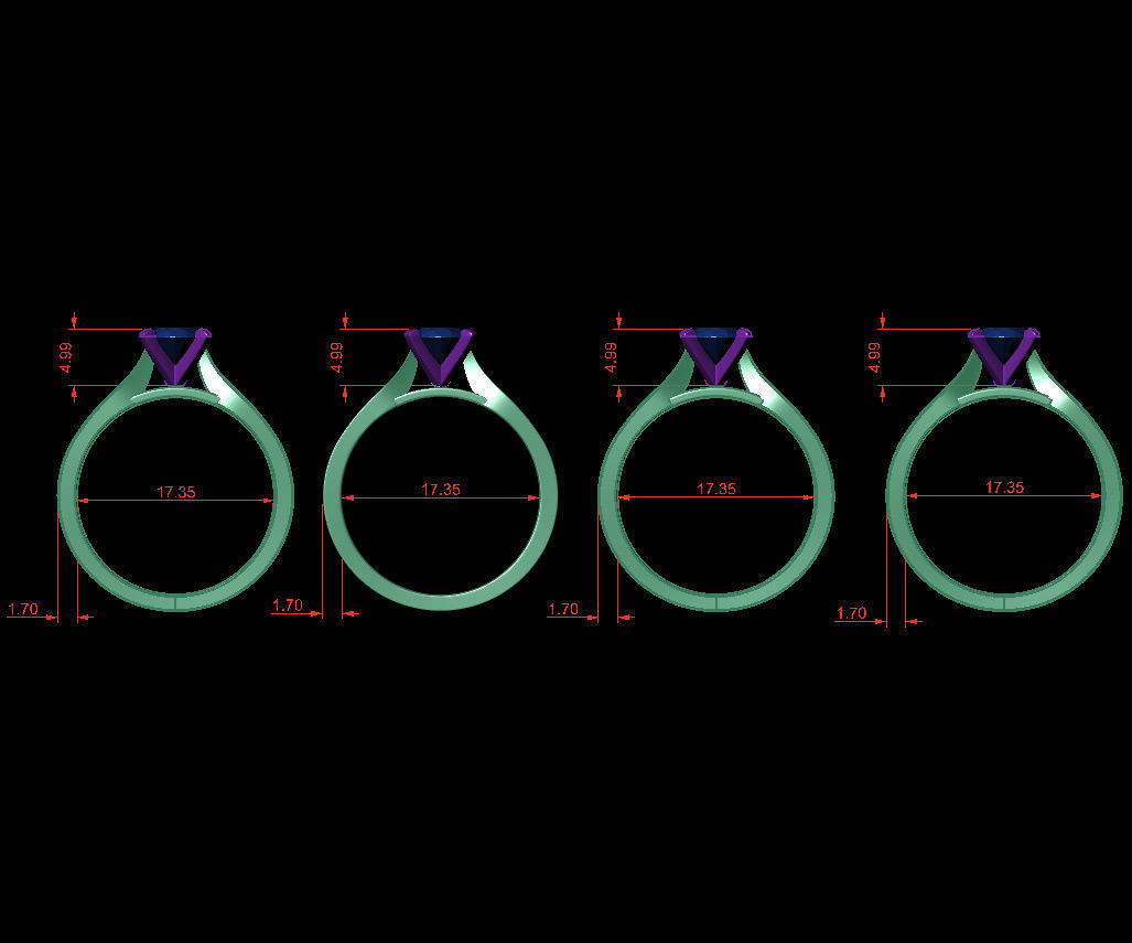OVAL 0-75-CT 4 Shank Width Flat Profile 3D Model Collection_2
