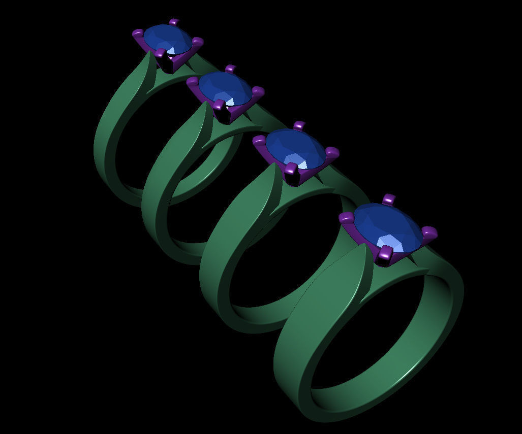 OVAL 0-75-CT 4 Shank Width Flat Profile 3D Model Collection_15