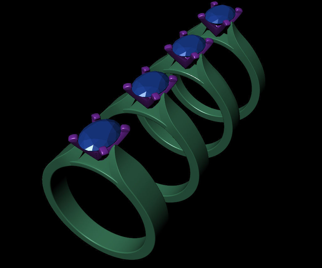 OVAL 0-75-CT 4 Shank Width Flat Profile 3D Model Collection_12