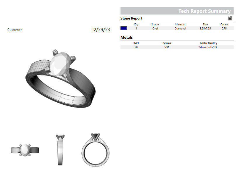 OVAL 0-75-CT 4 Shank Width Flat Profile 3D Model Collection_8