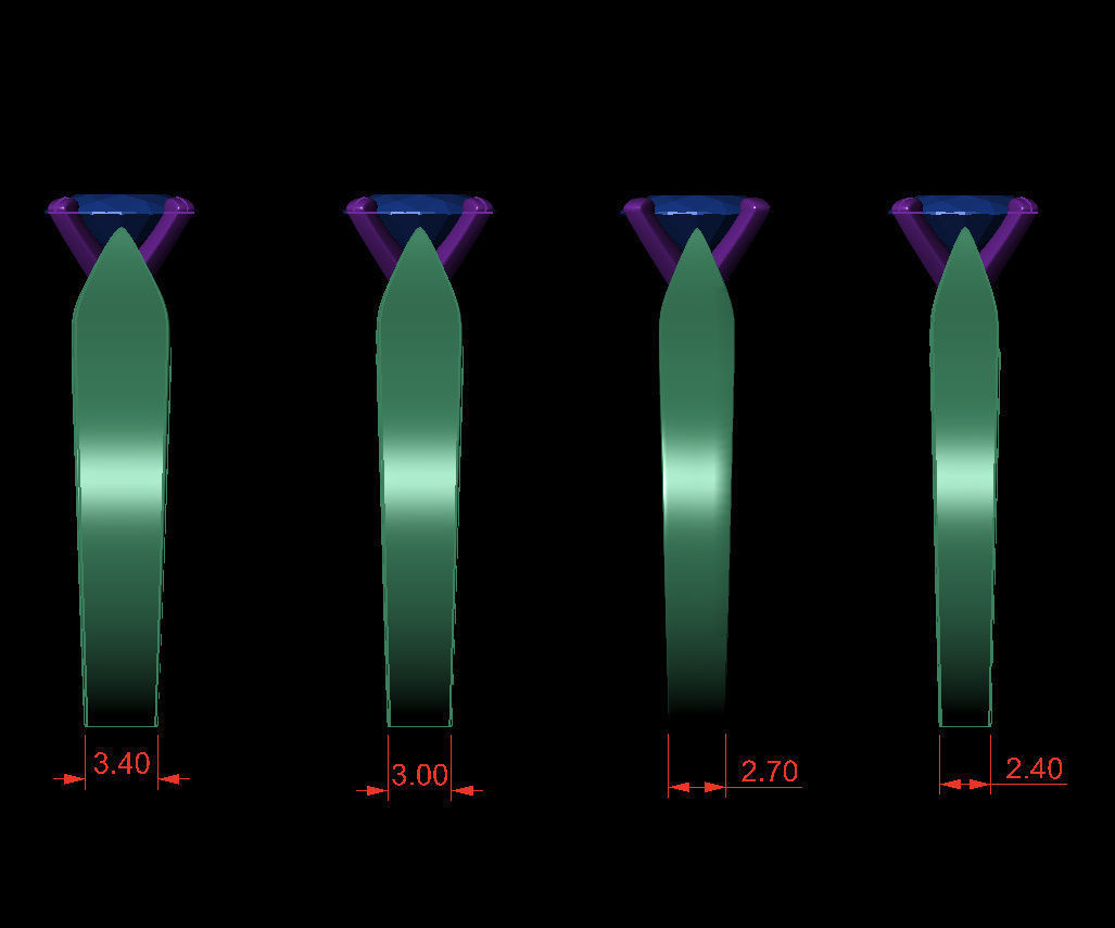 OVAL 0-75-CT 4 Shank Width Flat Profile 3D Model Collection_1
