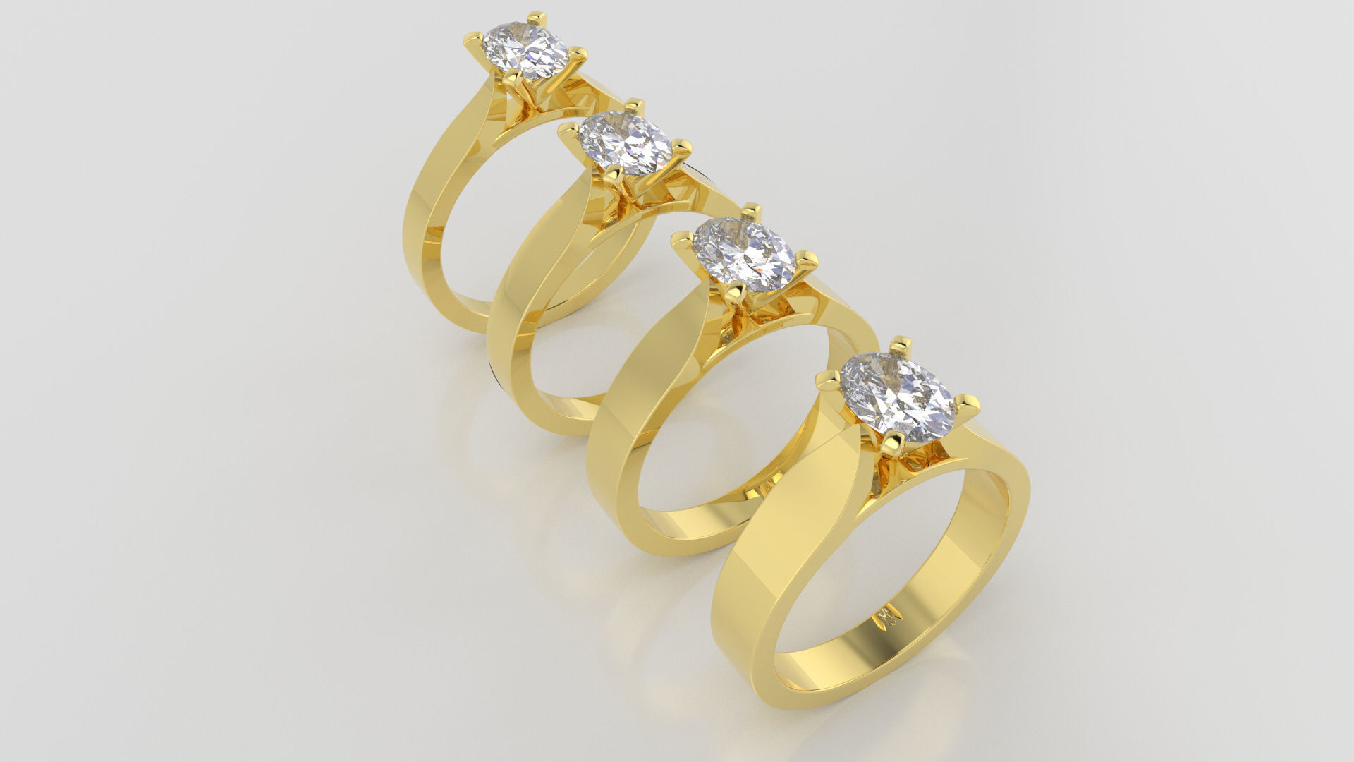 OVAL 0-75-CT 4 Shank Width Flat Profile 3D Model Collection_3