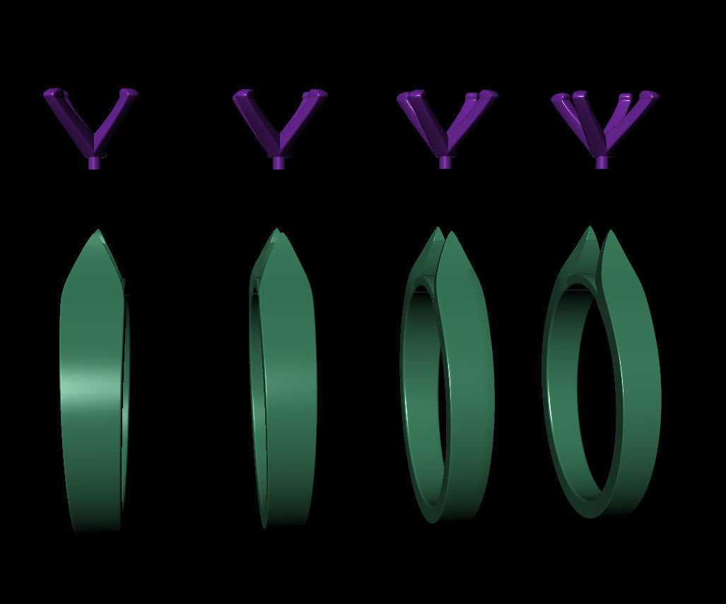 OVAL 0-75-CT 4 Shank Width Flat Profile 3D Model Collection_14