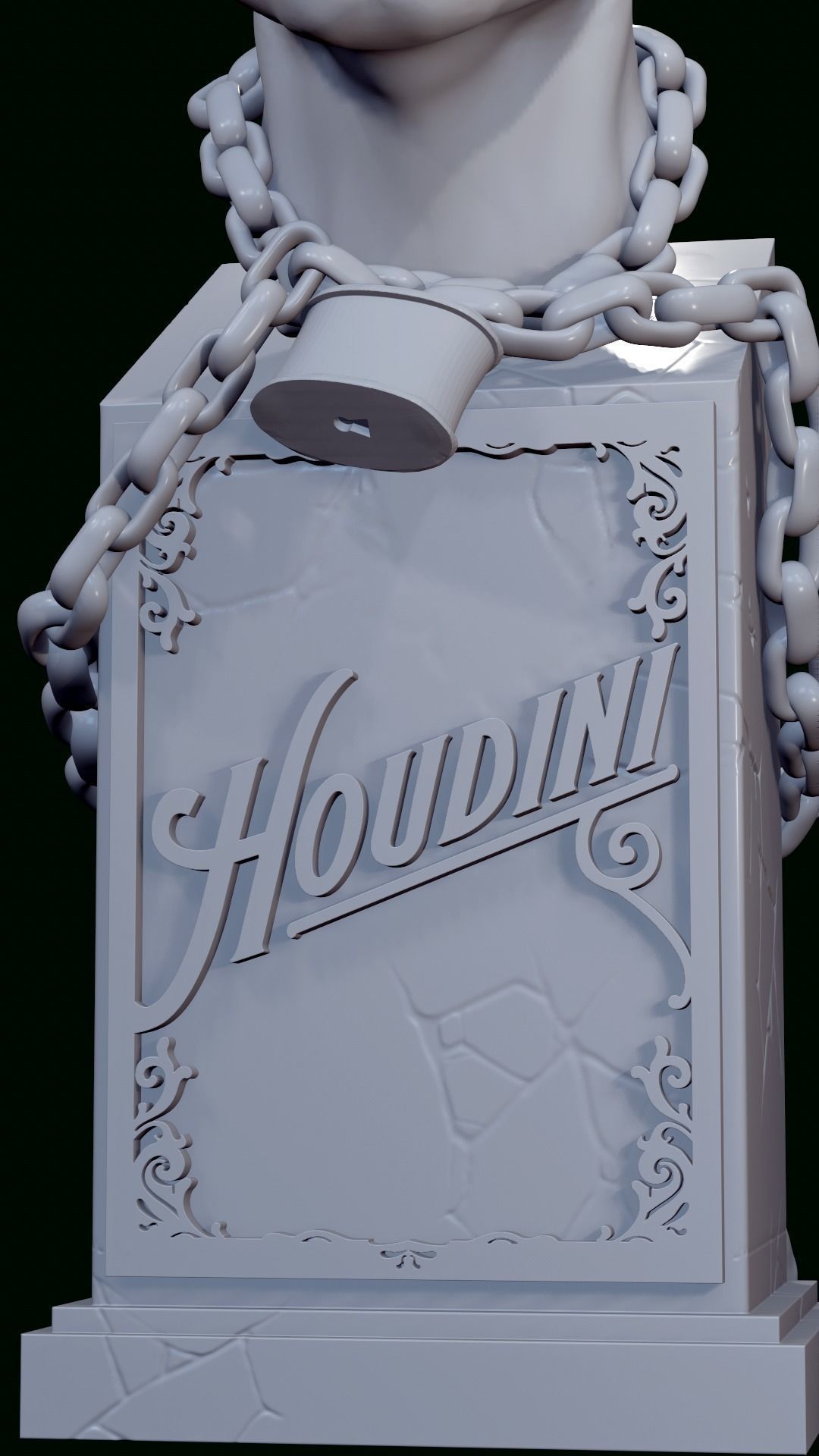 Houdini bust 3D print model_5
