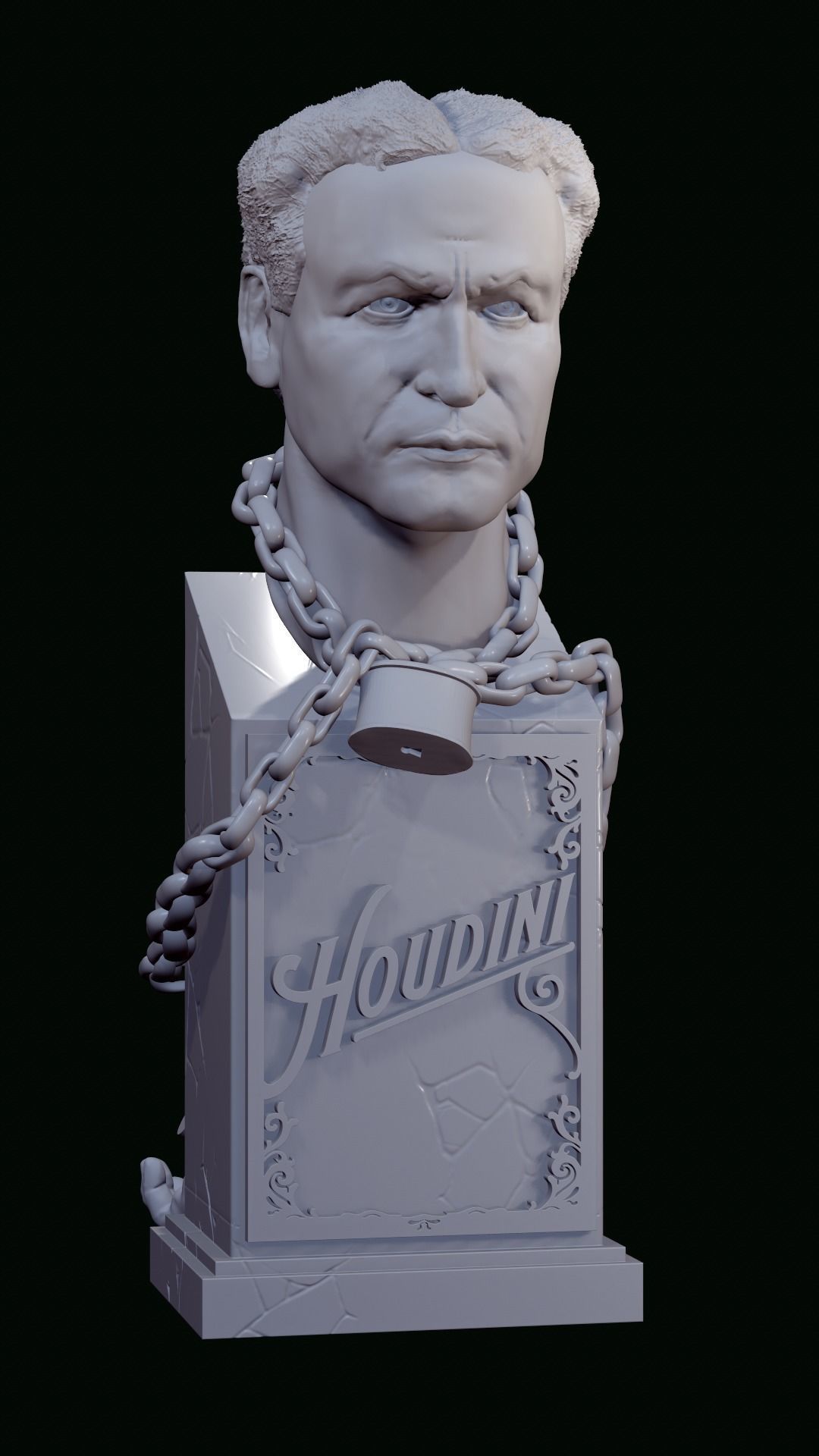 Houdini bust 3D print model_7