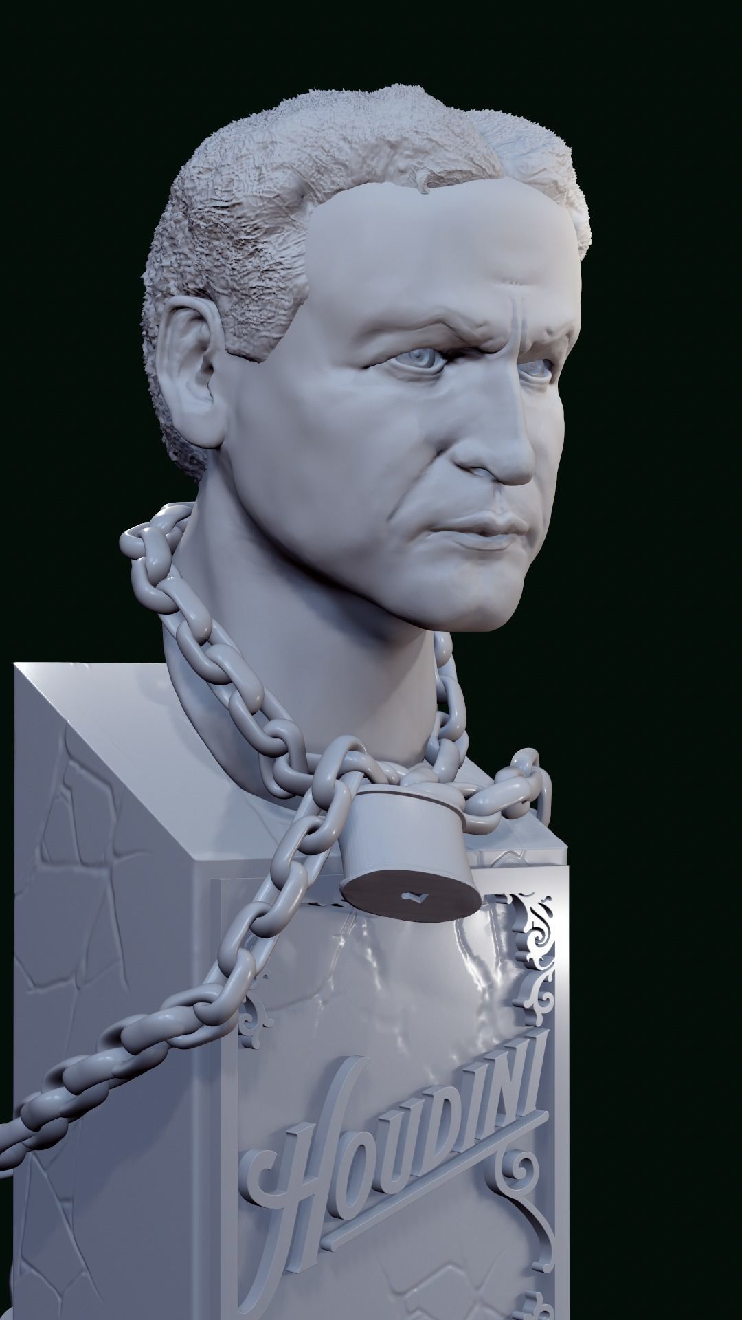 Houdini bust 3D print model_2