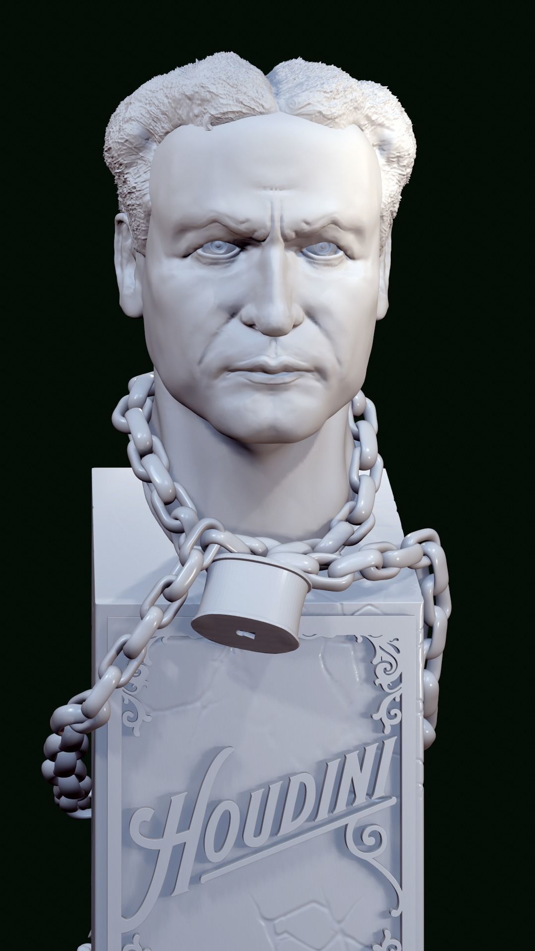 Houdini bust 3D print model_3