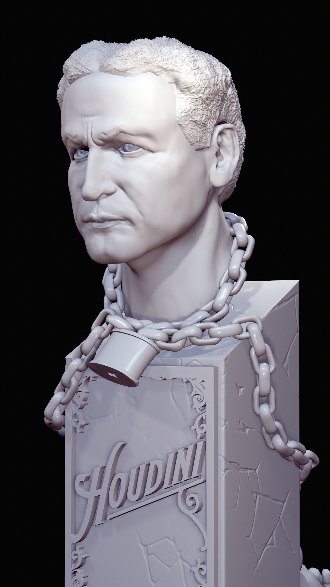 Houdini bust 3D print model_4