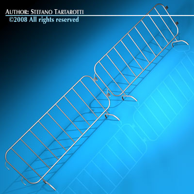 Road barrier metal 3D model_1