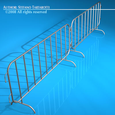 Road barrier metal 3D model_2