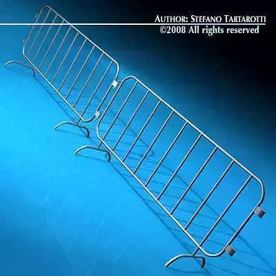 Road barrier metal 3D model