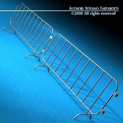 Road barrier metal 3D model_0