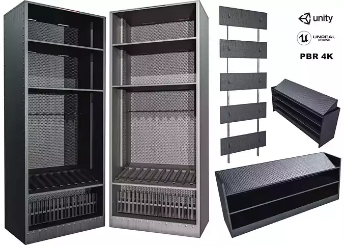 Gun Storage Rack Pack Low-poly 3D model