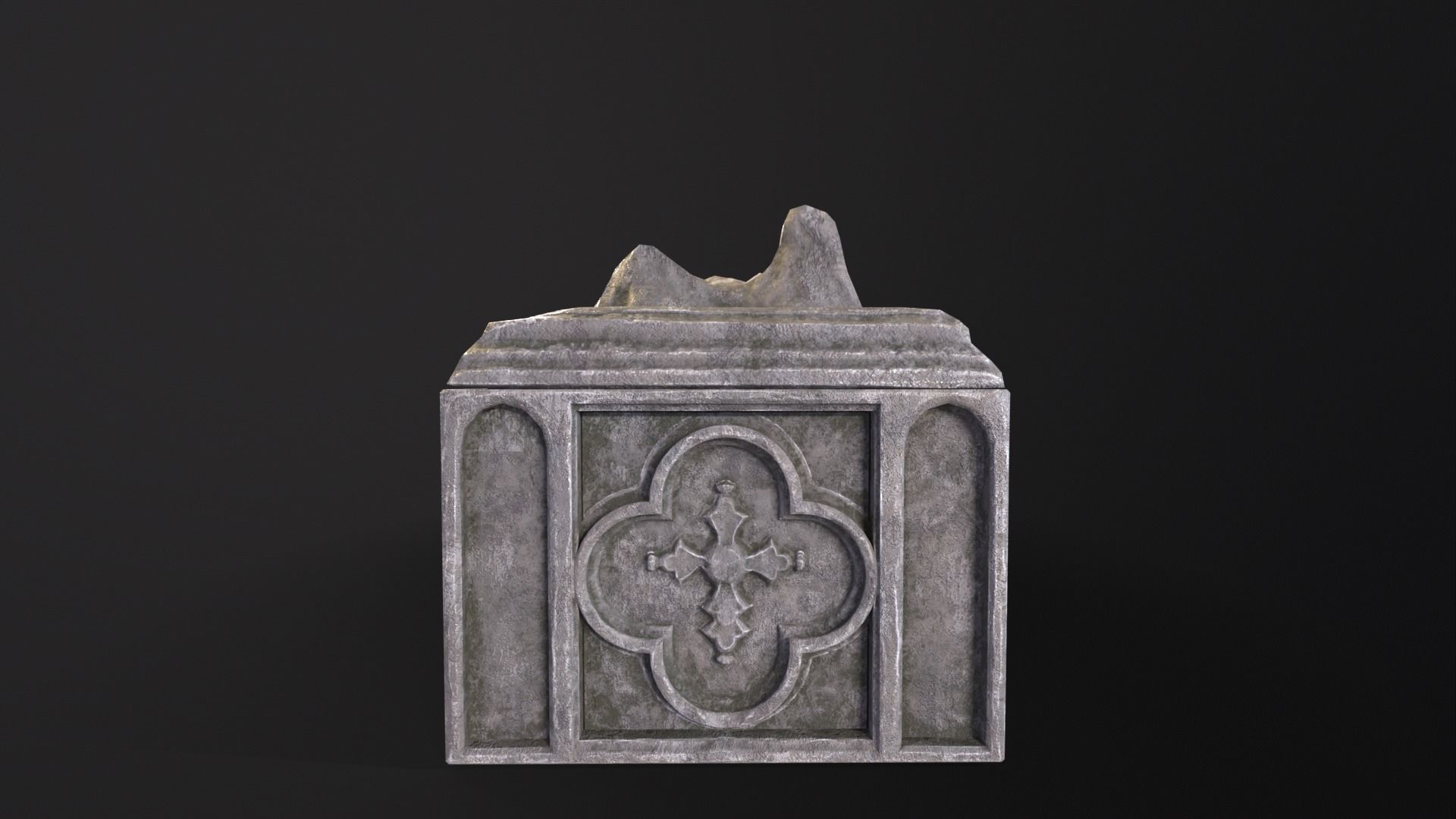 Medieval Gothic Crypt Low-poly 3D model_10