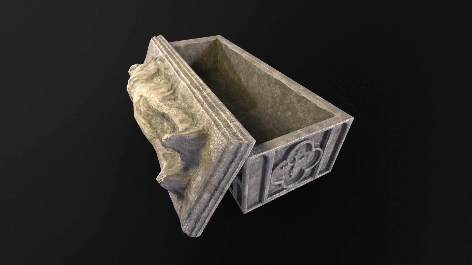 Medieval Gothic Crypt Low-poly 3D model_24
