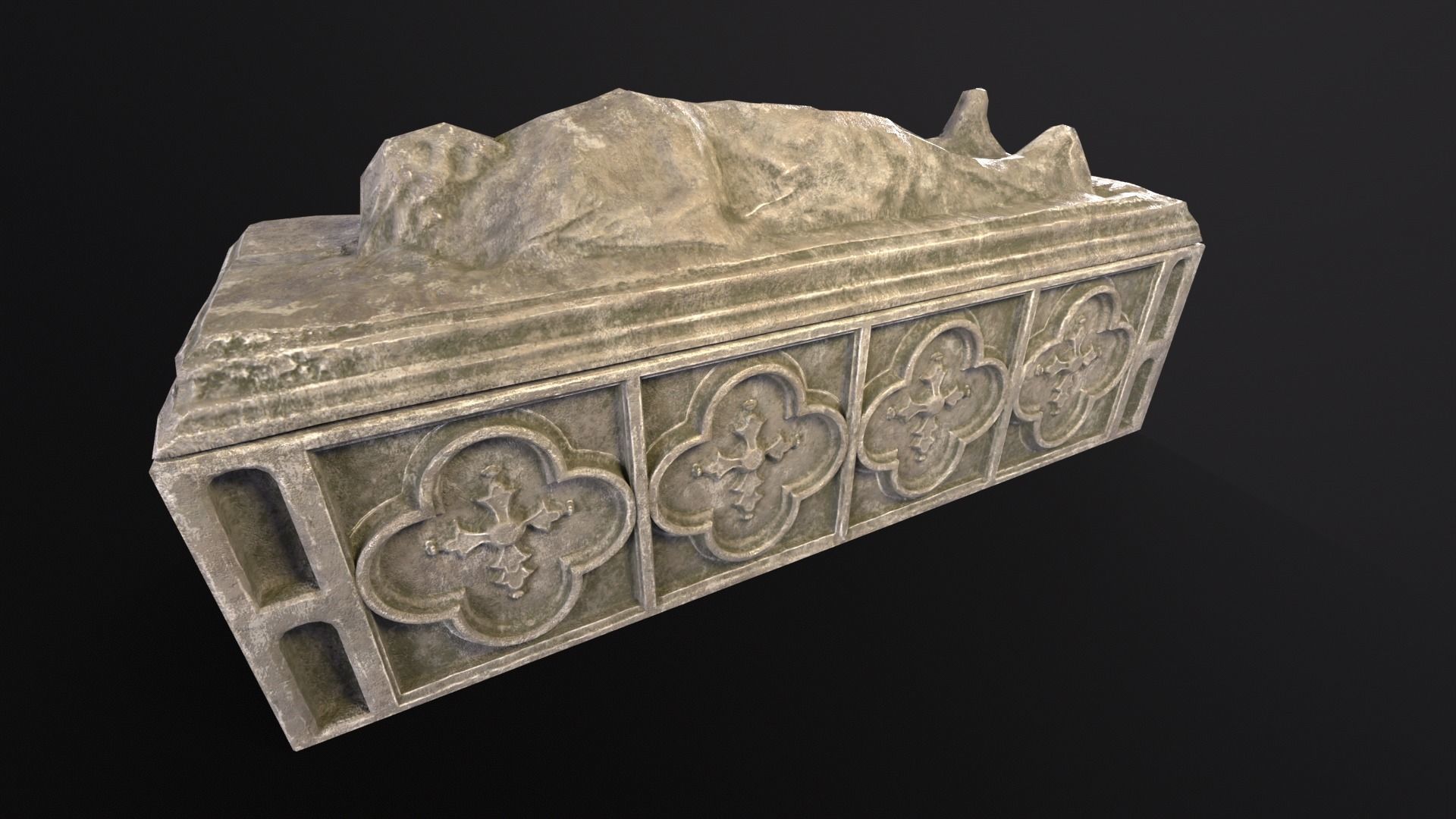 Medieval Gothic Crypt Low-poly 3D model_2