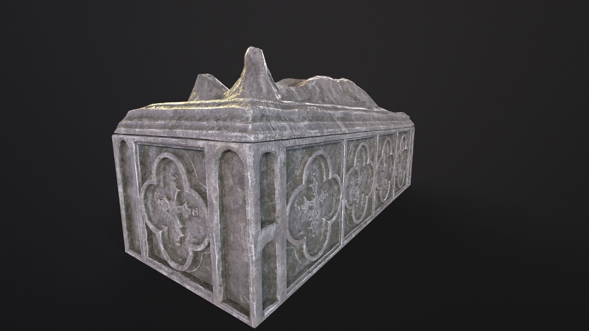 Medieval Gothic Crypt Low-poly 3D model_14
