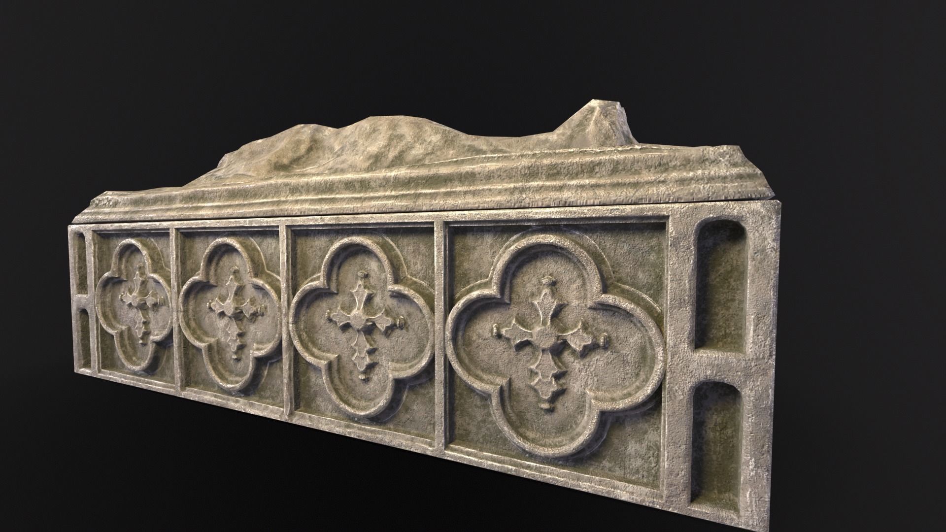 Medieval Gothic Crypt Low-poly 3D model_6