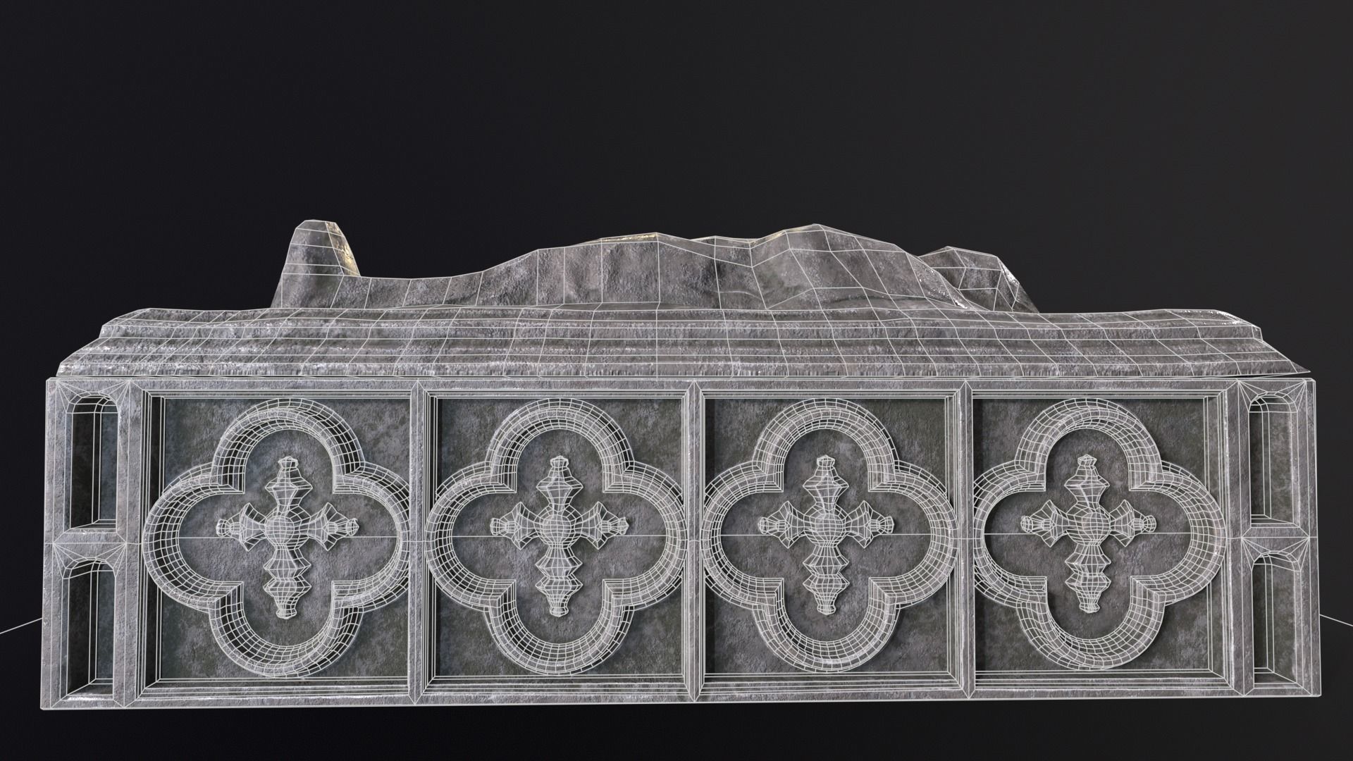 Medieval Gothic Crypt Low-poly 3D model_19