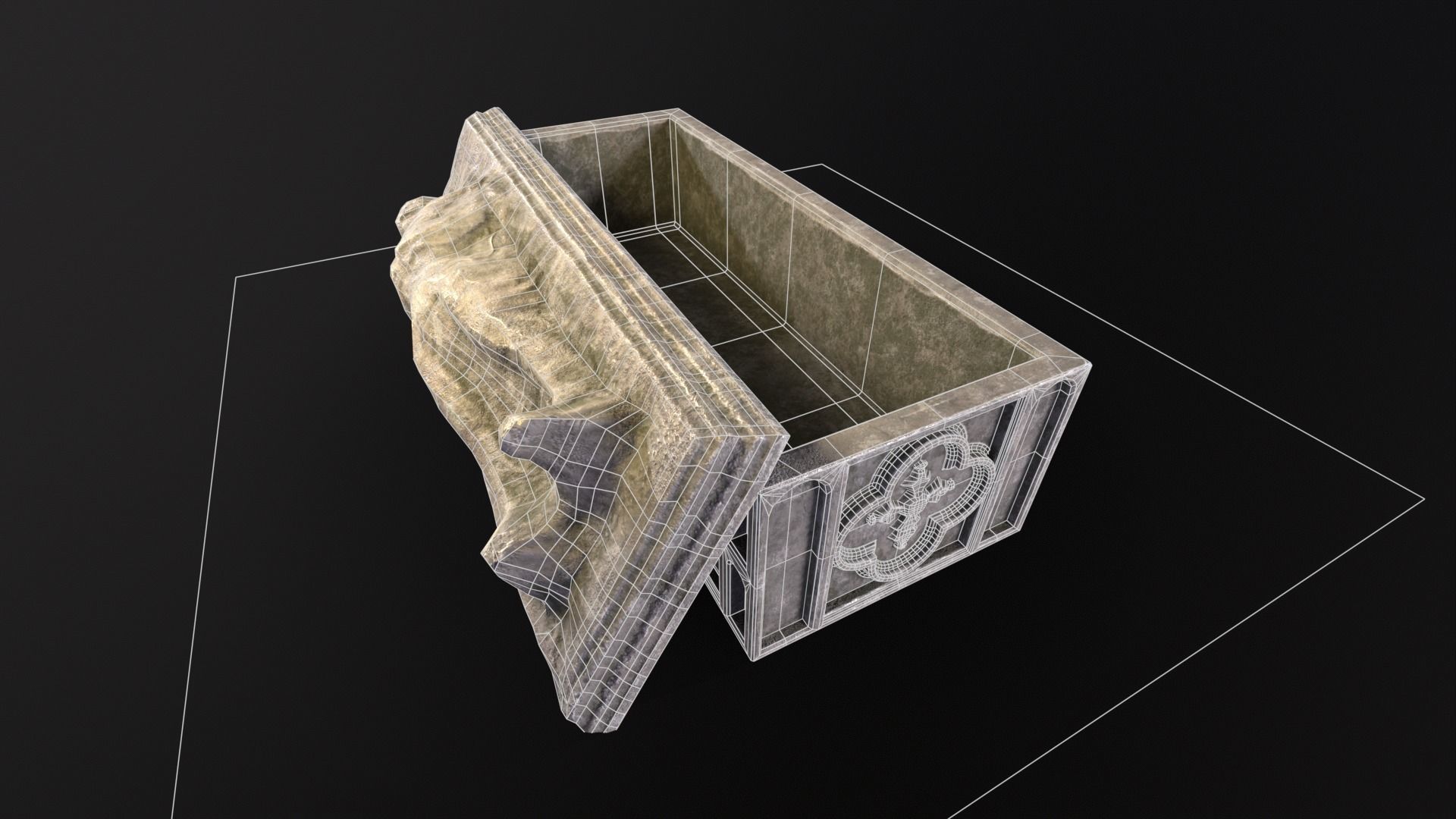 Medieval Gothic Crypt Low-poly 3D model_25