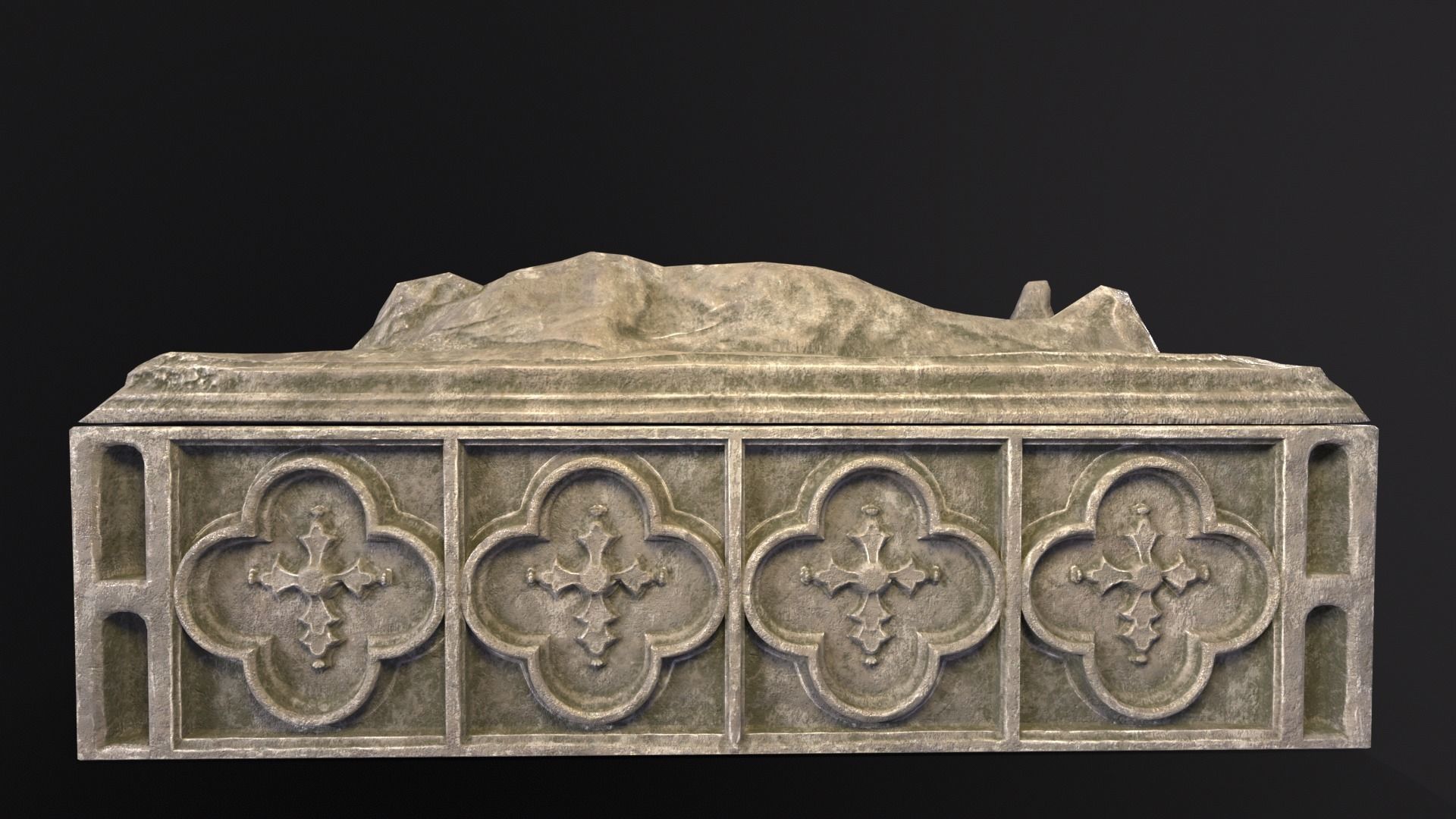 Medieval Gothic Crypt Low-poly 3D model_4