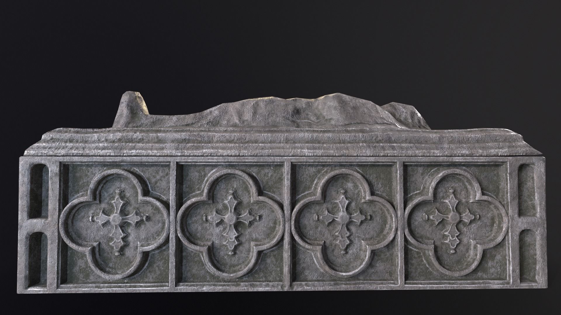 Medieval Gothic Crypt Low-poly 3D model_18