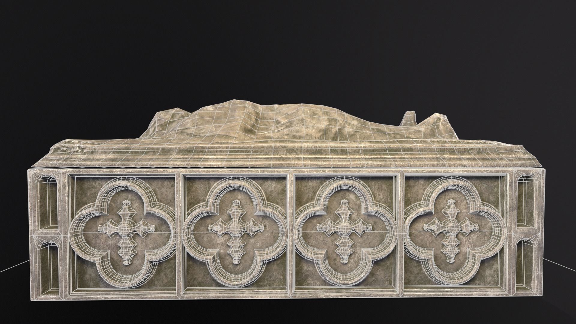 Medieval Gothic Crypt Low-poly 3D model_5