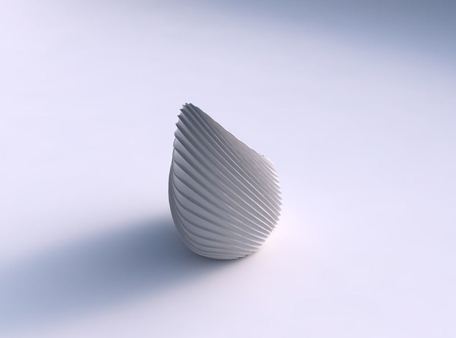 Vase Tide twisted with wavy extruded lines 2 3D print model_0