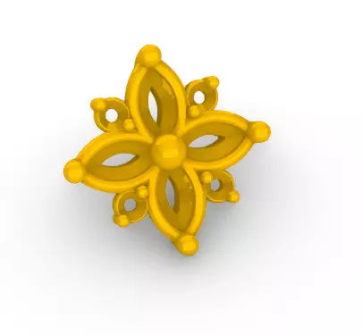 Flower Mole Earring Arete Topo Flor SM 3D print model_0