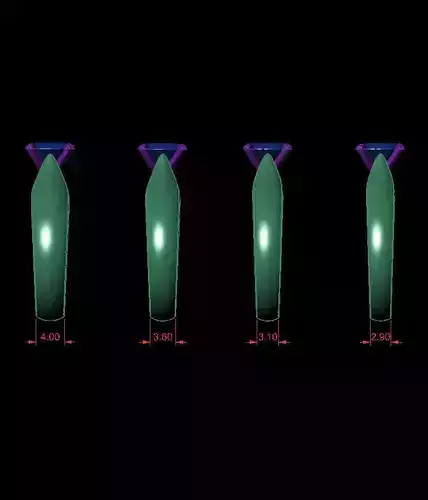 OVAL 0-75-CT 4 Shank width Sizes Quarter Round Profile