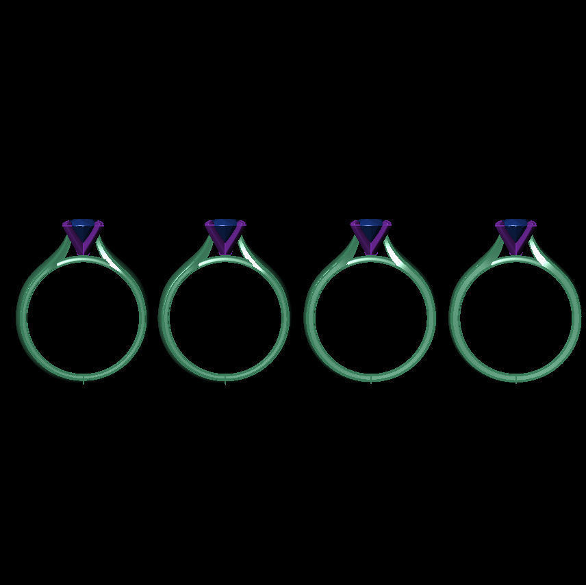 Round 0-75-CT 4 Shank width Sizes Quarter Round 3D Model Collection_19