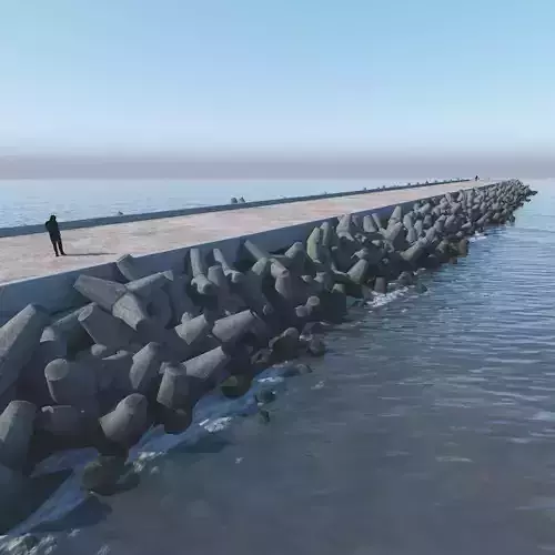 Breakwater 3D -B- Tetrapods 3D model