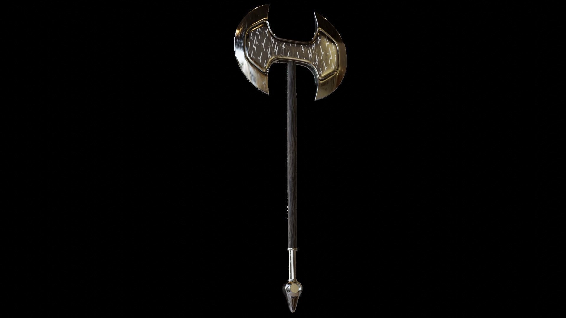 Low Poly Axe War Warrior Axe Medieval Viking Axe  3D Model Low-poly 3D model_10