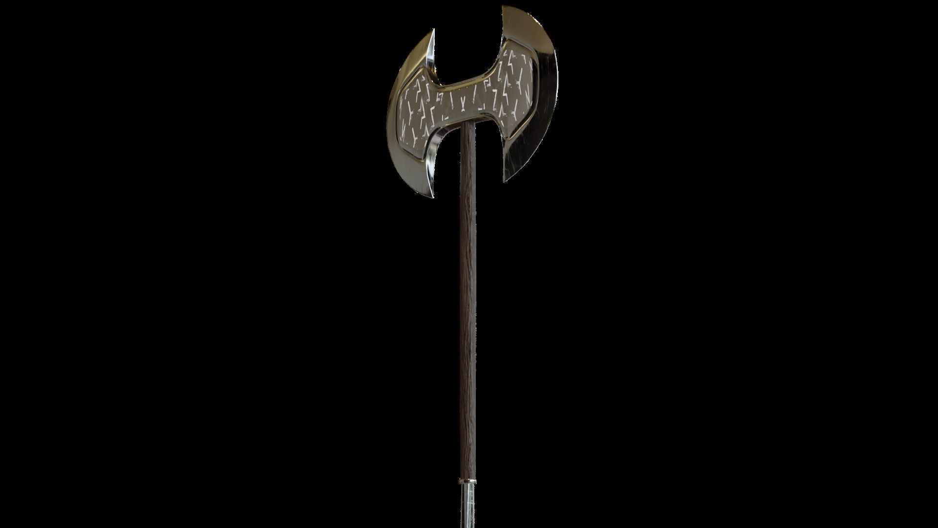 Low Poly Axe War Warrior Axe Medieval Viking Axe  3D Model Low-poly 3D model_3