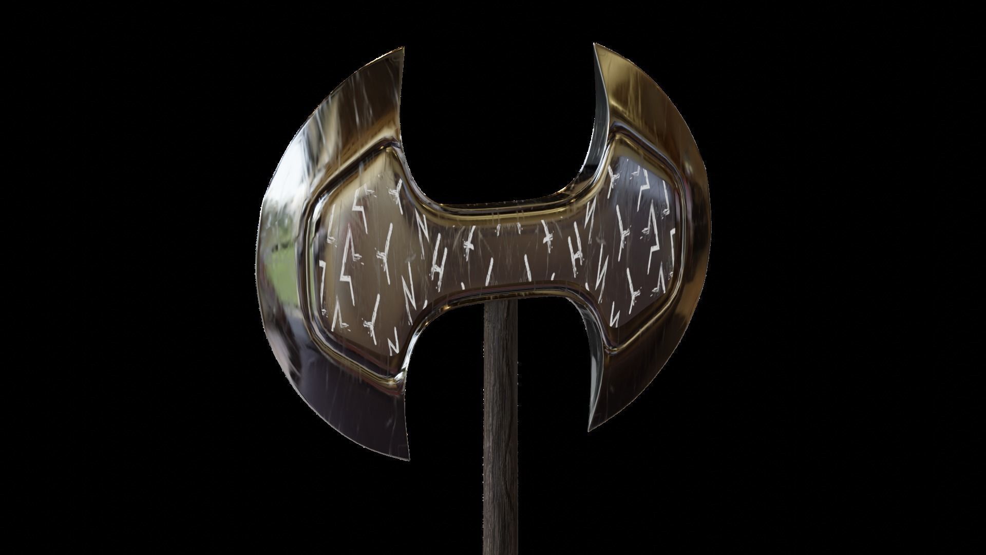 Low Poly Axe War Warrior Axe Medieval Viking Axe  3D Model Low-poly 3D model_4