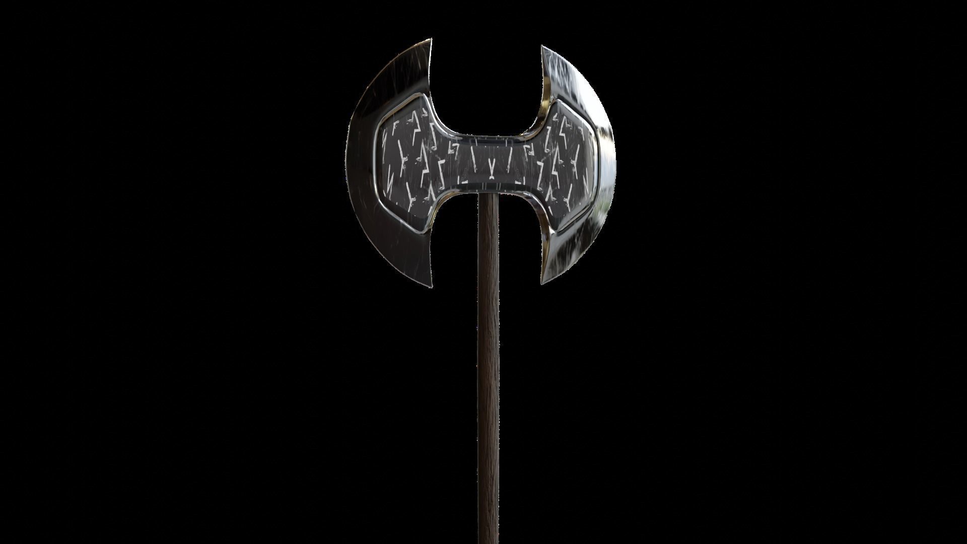 Low Poly Axe War Warrior Axe Medieval Viking Axe  3D Model Low-poly 3D model_6