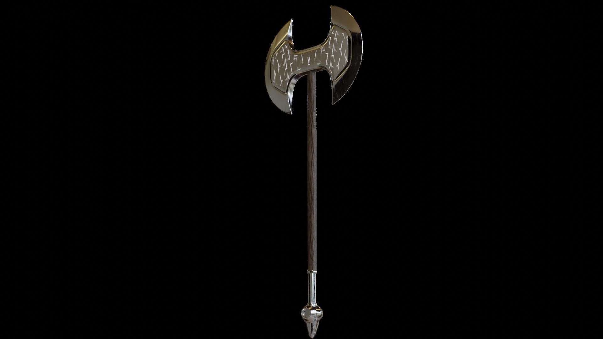 Low Poly Axe War Warrior Axe Medieval Viking Axe  3D Model Low-poly 3D model_5