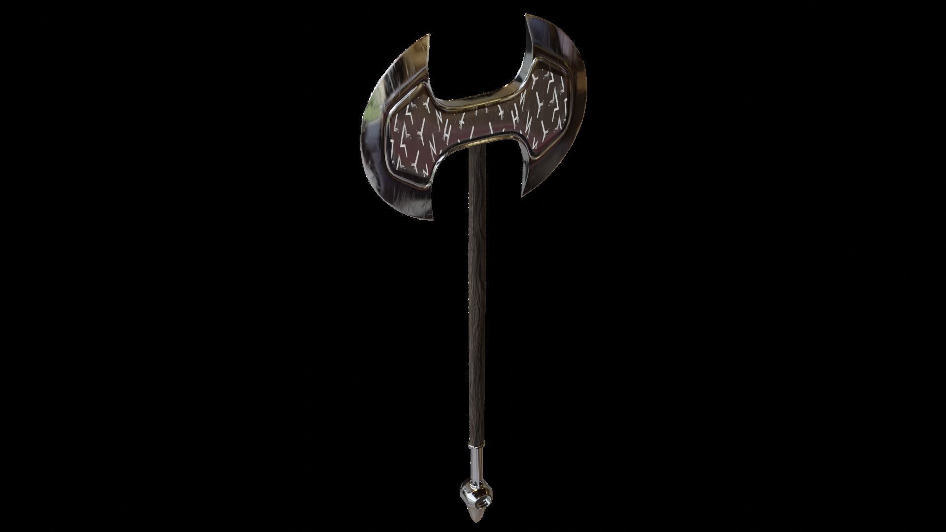 Low Poly Axe War Warrior Axe Medieval Viking Axe  3D Model Low-poly 3D model_12