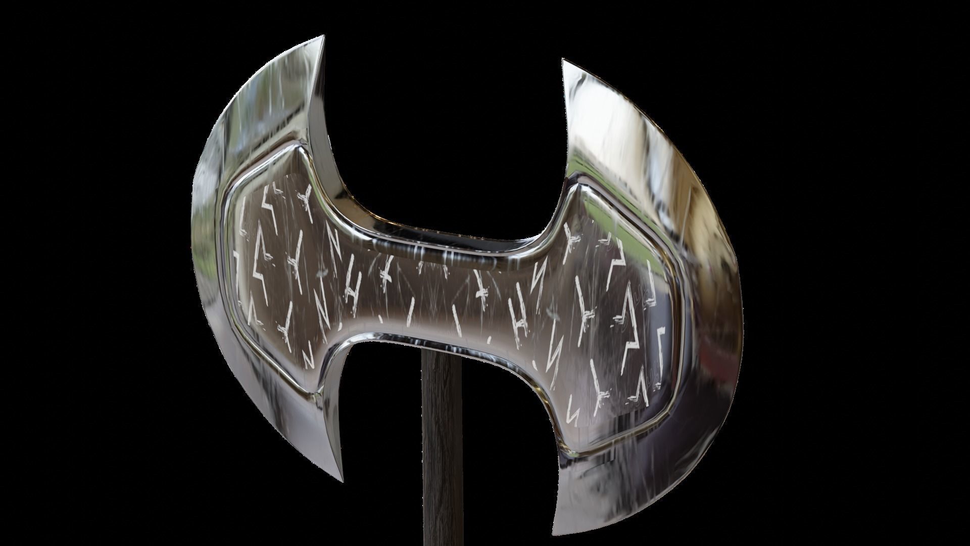 Low Poly Axe War Warrior Axe Medieval Viking Axe  3D Model Low-poly 3D model_2