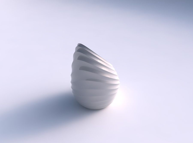 Vase Tide twisted with small horizontal sections