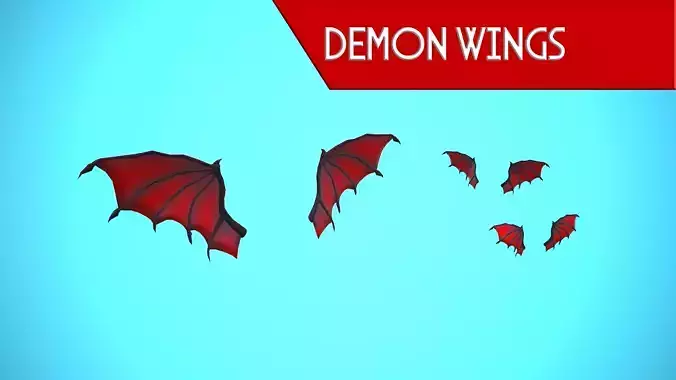 DEMON WINGS CARTOON STYLIZED REALISTIC
