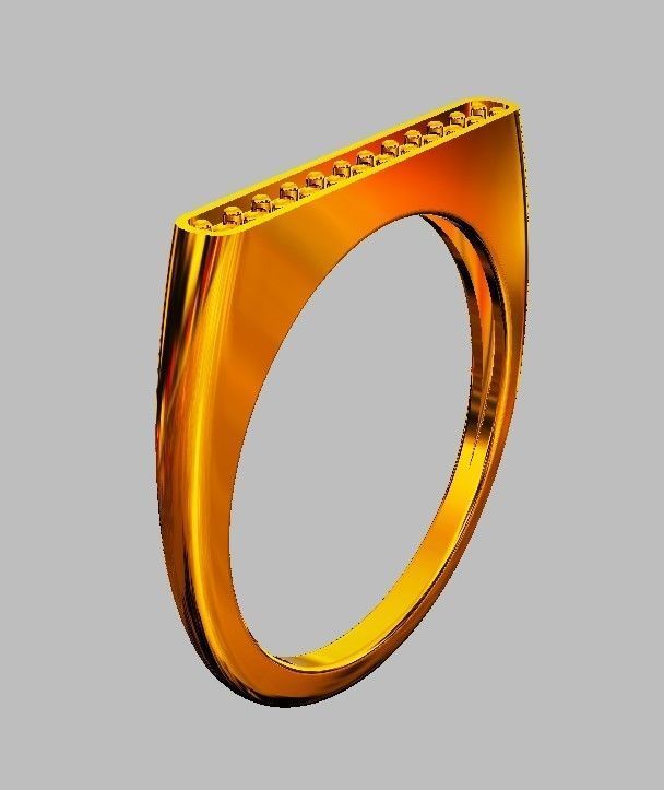 Classic Diamond Ring 3D print model_9