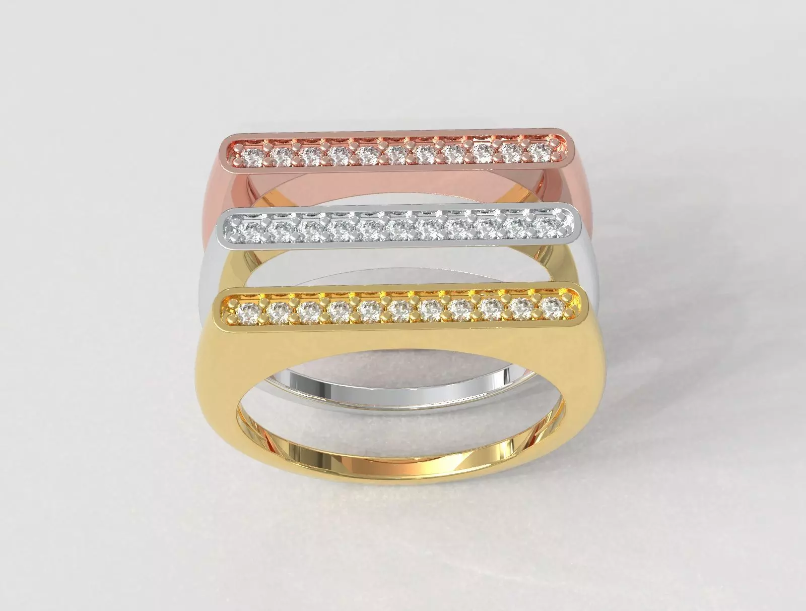 Classic Diamond Ring 3D print model_0