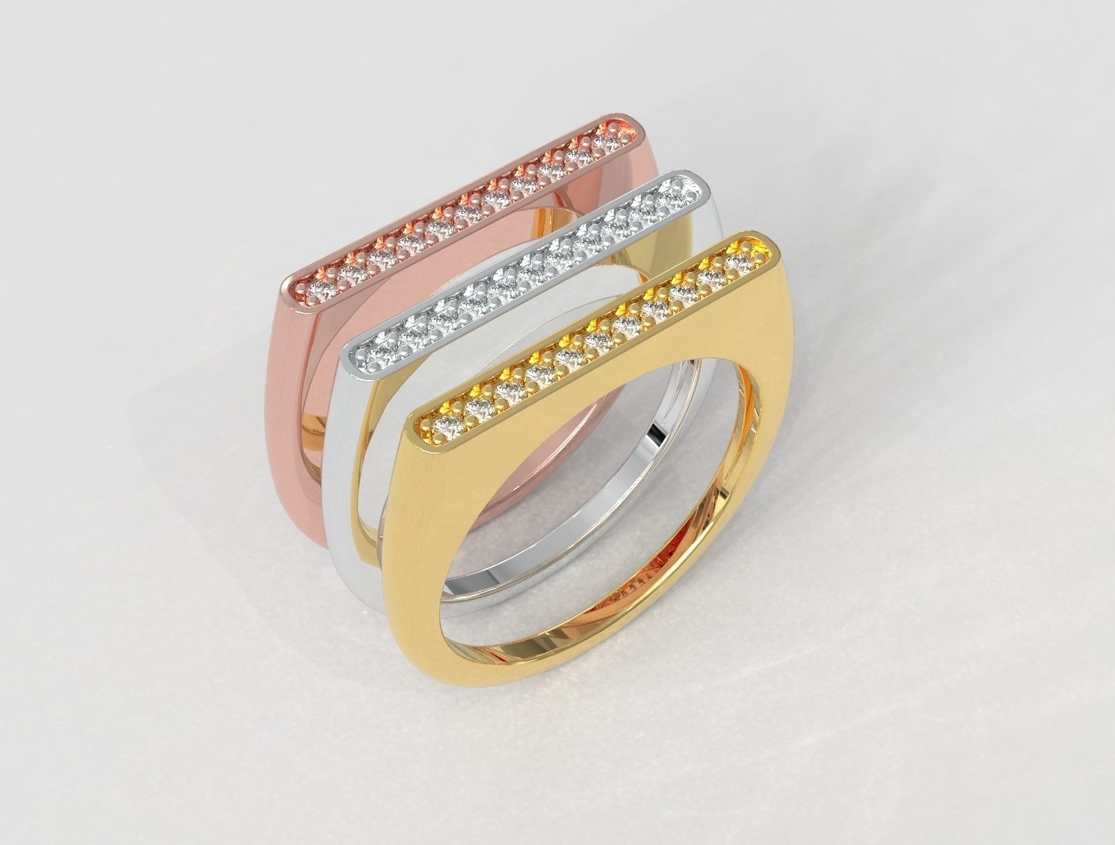 Classic Diamond Ring 3D print model_1