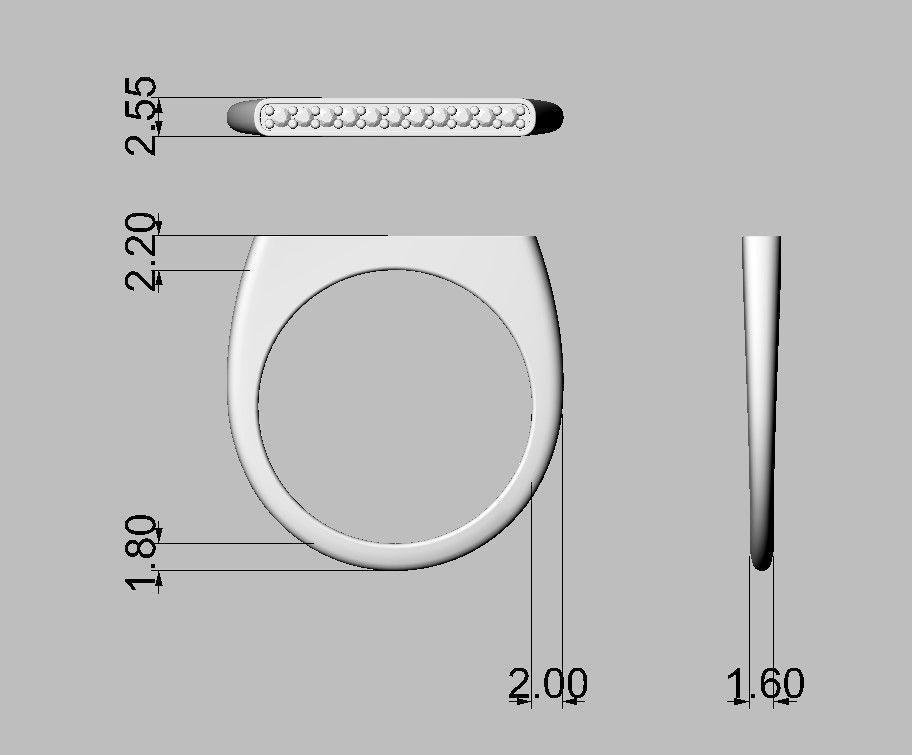 Classic Diamond Ring 3D print model_3